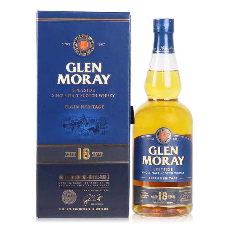 洋酒格兰莫雷斯佩塞单一麦芽威士忌Glen Moray 英国原装 700ml 18年陈酿