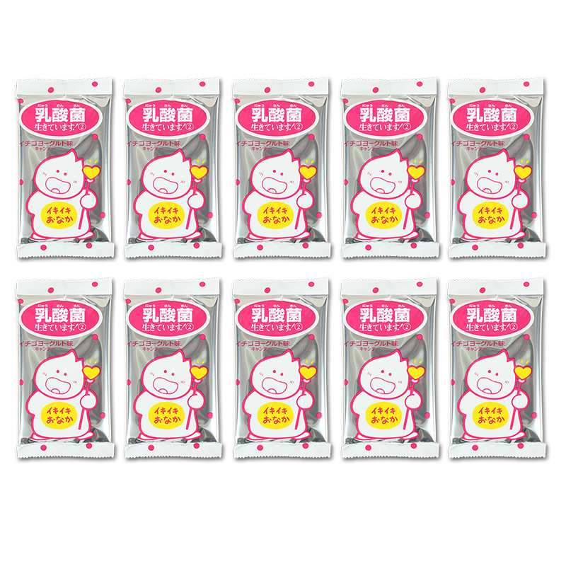 八尾乳酸菌糖Kikko迷你糖果组合装 日本进口儿童零食 草莓味 20g 10袋