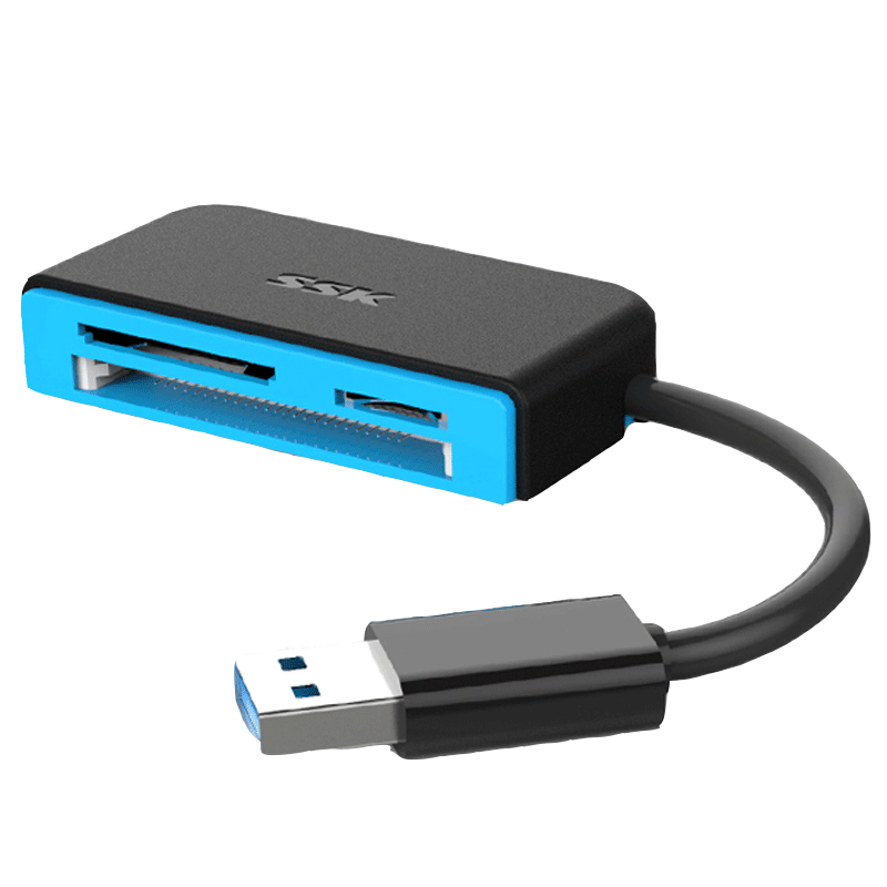 SSK飚王USB3.0高速多功能SD TF CF多合一手机读卡器  3.0高速读卡器 SCRM330
