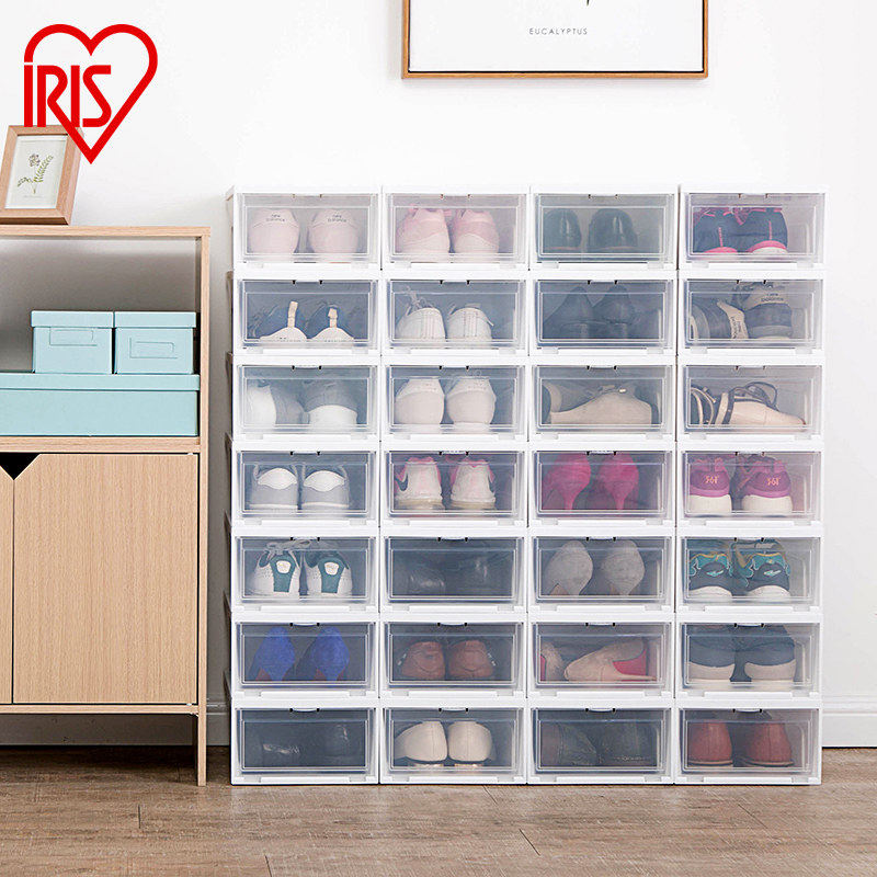 爱丽思IRIS透明鞋盒塑料收纳盒前开式储物盒AJ鞋柜加大加厚收纳箱 标准码6个装NSB-340