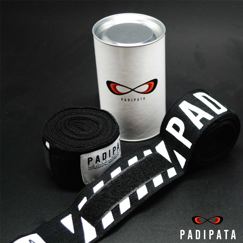 帕迪帕塔（PADIPATA）拳击绷带运动拳击散打缠绑手带散打训练弹力 纯棉黑色3米一副绑带 均码
