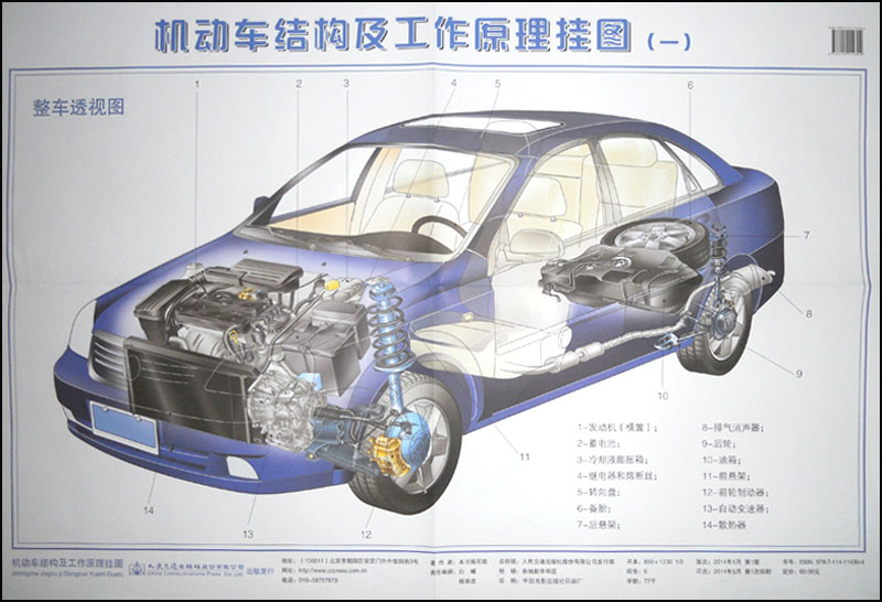 机动车结构及工作原理挂图本书编写组人民交通9787114114304正版现货