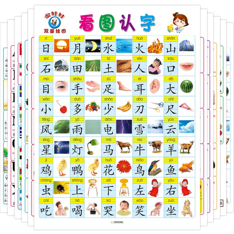 宝宝启蒙认知早教挂图无声双面全套10张20面 婴儿看图识字挂图撕不破0-3-6岁幼儿童学前教育汉语拼音动物世界水果蔬菜字母怎么样,好用不?
