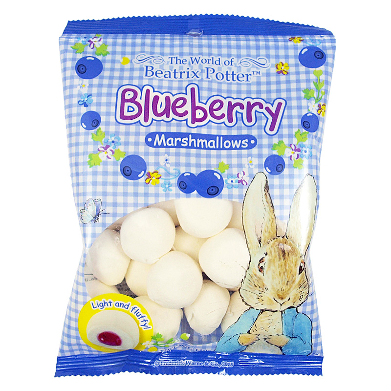 波特小姐比得兔夹心棉花糖休闲零食糖果中国台湾进口 蓝莓味110g