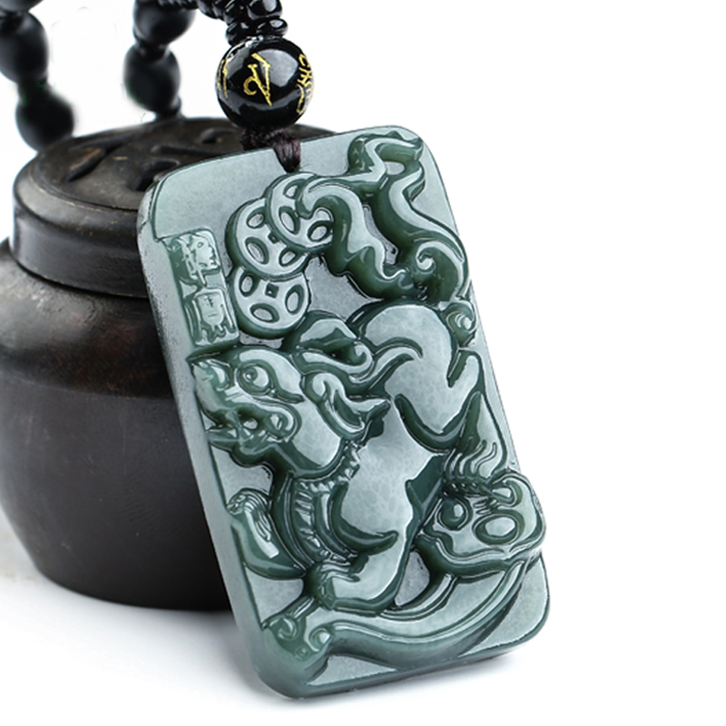 玉满春和田玉青玉貔貅吊坠貔貅玉坠挂件立体貔貅玉佩男女款炫石附证书