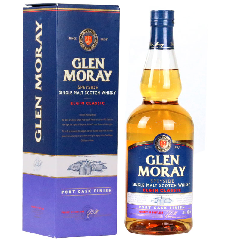 洋酒格兰莫雷斯佩塞单一麦芽威士忌Glen Moray 英国原装 700ml 波特桶窖藏