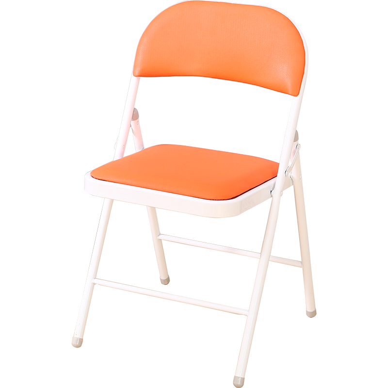 星恺 电脑椅 家用折叠椅办公会议培训椅子 简易休闲靠背椅餐椅XK1022桔色皮革