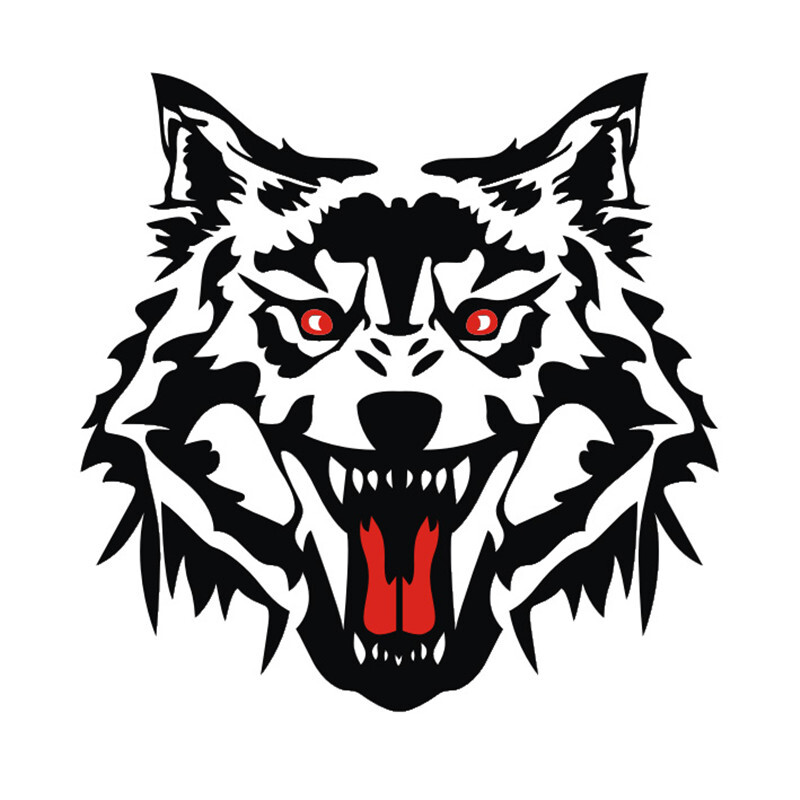 划痕遮盖 狼头反光车贴纸 车头盖贴引擎机头盖贴纸摩托车拉花个性汽车