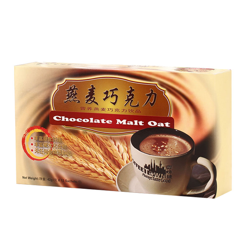 马来西亚进口燕麦巧克力 咖啡城速溶燕麦 香醇浓郁麦片可可粉  504G