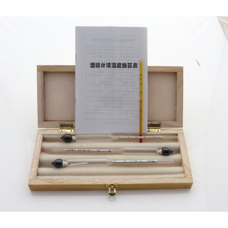 家用自酿酒测试仪甲醇乙醇测试 酒精浓度计 木盒三支组