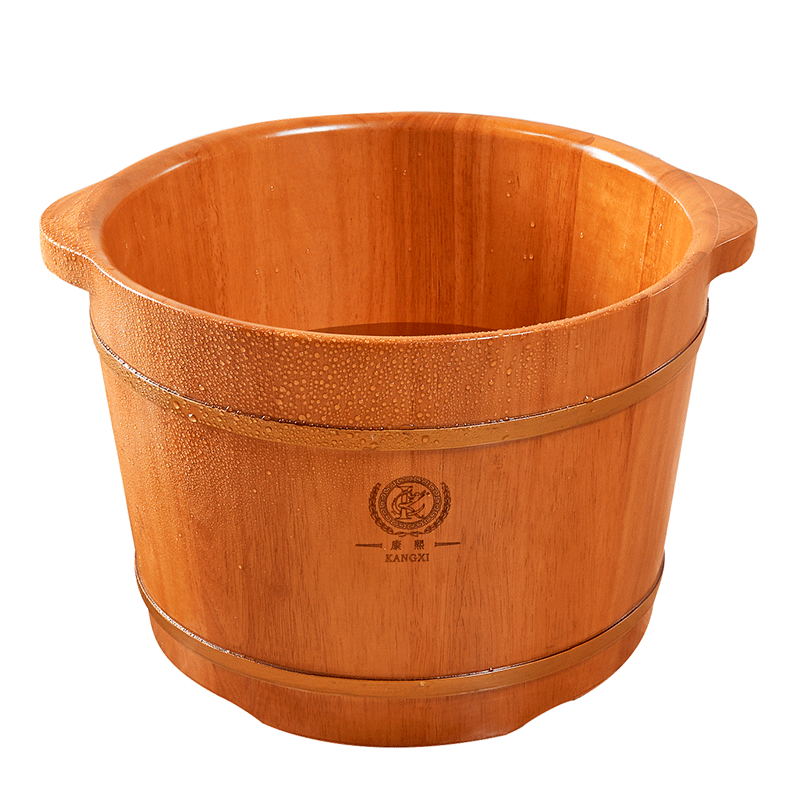 康熙木桶泡脚桶泡脚盆木桶洗脚桶足浴木盆洗脚盆足浴桶带盖