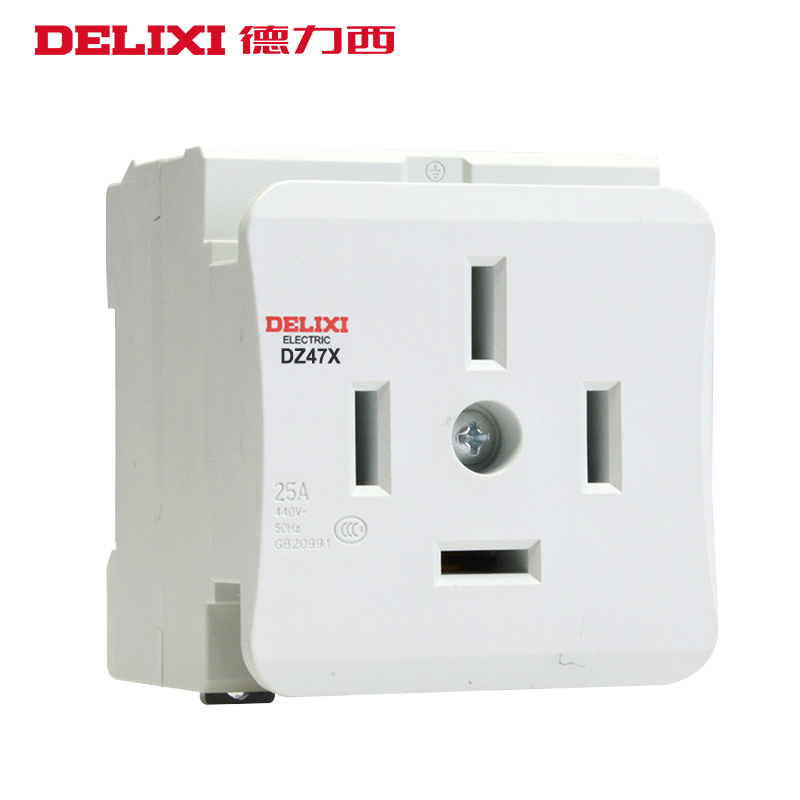 四孔25a 4插25a配电箱导轨式电源插座三相四线380v