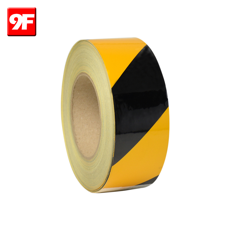 9f警示胶带黑黄斑马反光安全警戒线胶带 全国免邮 5cm宽黄黑45.7米