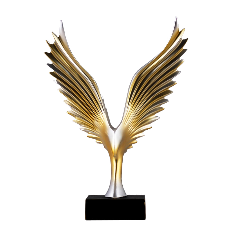 集思美 现代简约老鹰抽象雕塑摆件创意家居客厅电视柜办公室装饰工艺品 大鹏展翅