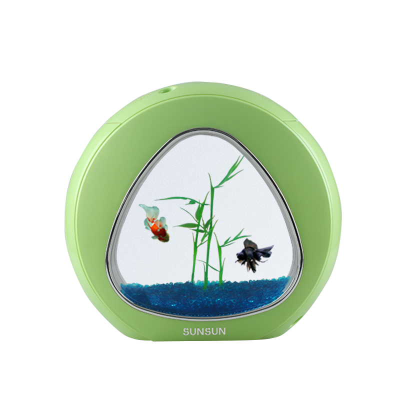 鱼缸水族箱小型桌面创意茶几金鱼缸办公室生态亚克力鱼缸造景 苹果绿