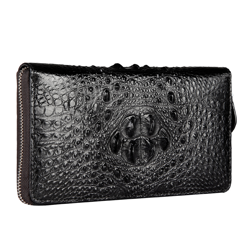 鳄鱼皮手包大号时尚休闲商务多卡包钱包手拿包2020新款真鳄鱼骨皮包