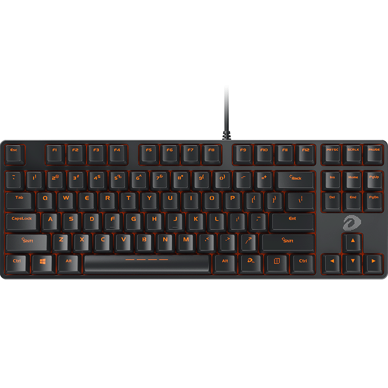 达尔优（dareu）DK100 机械键盘 有线键盘 游戏键盘 87键 无光 双色注塑 电脑键盘 黑色青轴