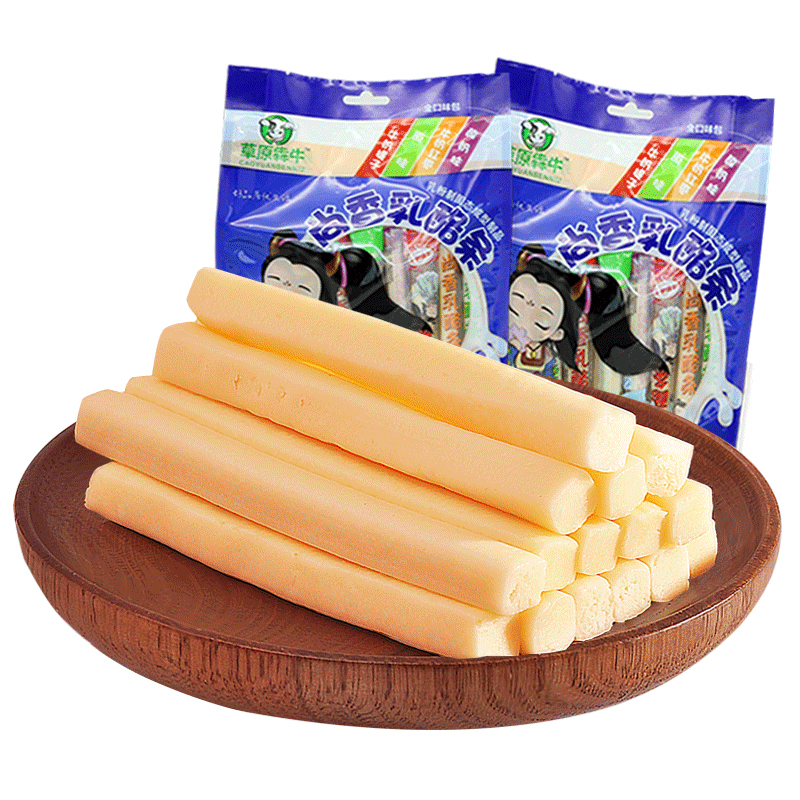 草原犇牛奶酪内蒙古乳酪条 牛奶条 牛奶棒 4口味奶干奶条 400g原味