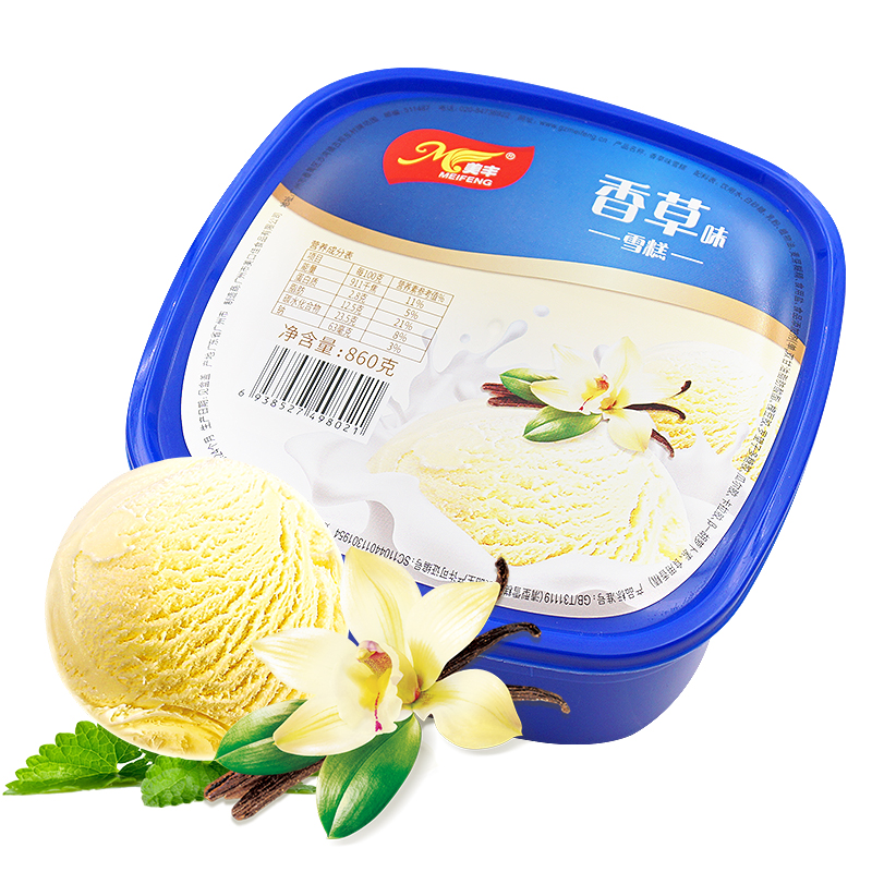 美丰（MEIFENG） 美丰家庭桶装冰淇淋多口味雪糕甜品冰激凌冷饮批发 860g香草味冰淇淋