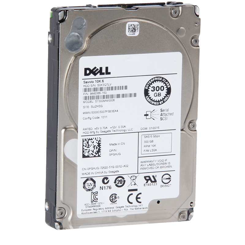 DELL 戴尔 服务器硬盘SAS/300G/600G/900G/1T/2T/3T/4T 900G SAS 15K RPM 2.5英寸