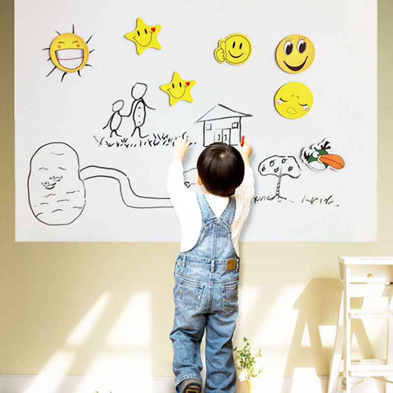 青苇可擦写白板墙贴儿童水彩笔可以擦掉吗？
