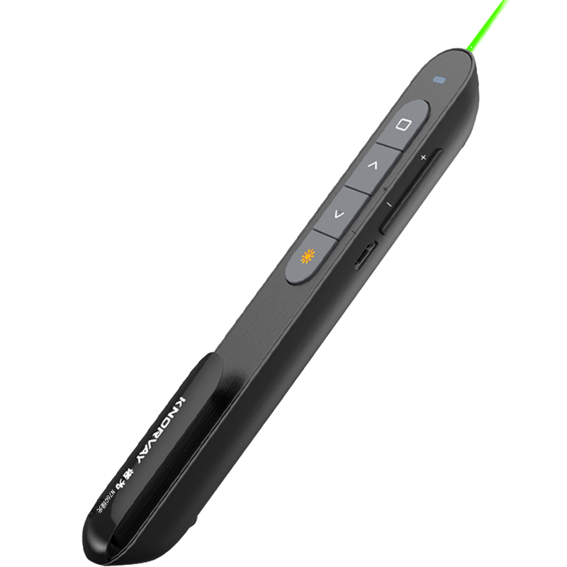 诺为 100米远控/醒目绿光/充电翻页笔 电子教鞭 多媒体音量控制激光笔 PPT遥控笔 演示器 演示笔 N76绿光黑色