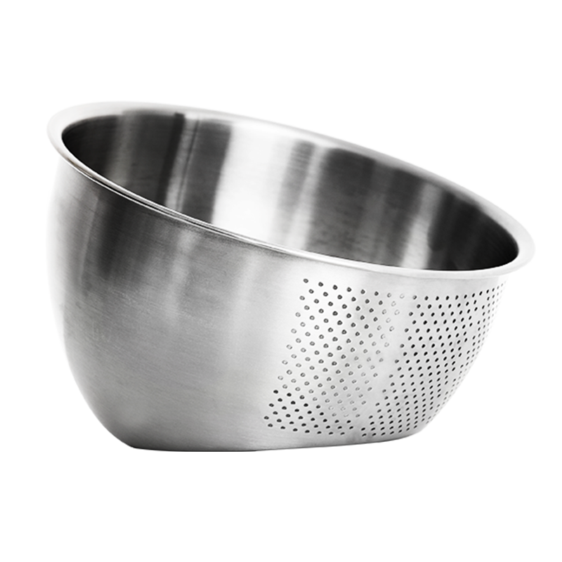 网易严选 不锈钢双底面淘米盆洗菜篮 304不锈钢加大加厚 水果蔬菜淘米两用浸泡沥水篮洗菜盆
