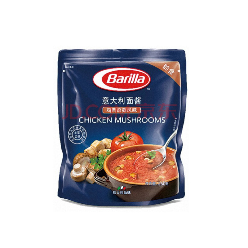 百味来barilla鸡肉蘑菇风味意面酱250克袋装意大利面酱料