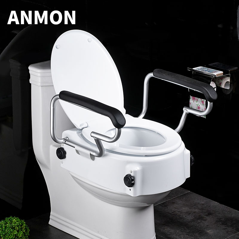 鹿色带扶手马桶增高器马桶增高垫坐便器加高后老人孕妇马桶加高器垫