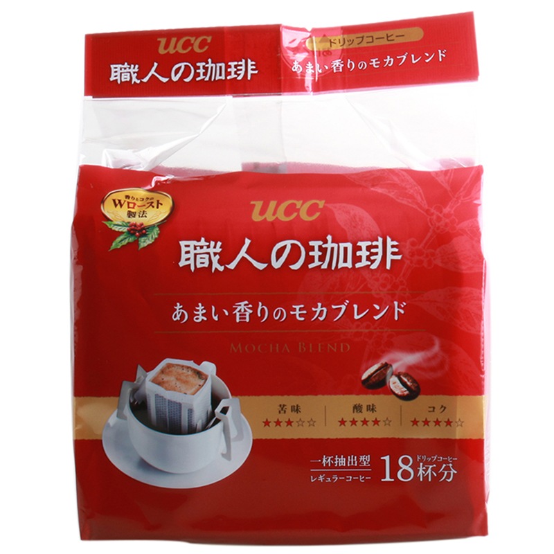 悠诗诗（UCC）滴滤挂耳式职人咖啡粉(醇香摩卡) 7g*18p/袋 日本进口