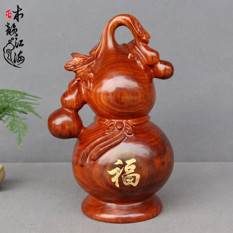木韵江海木韵江海 实木葫芦 红木雕刻大葫芦摆件 实木精雕家居饰品