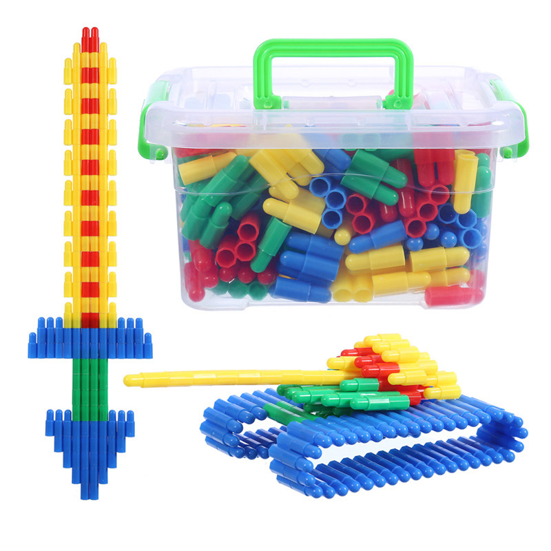 精灵树 火箭拼装模型积木玩具益智儿童拼插塑料幼儿园3-6-7-8周岁男孩早教 盒装阳光城积木120粒