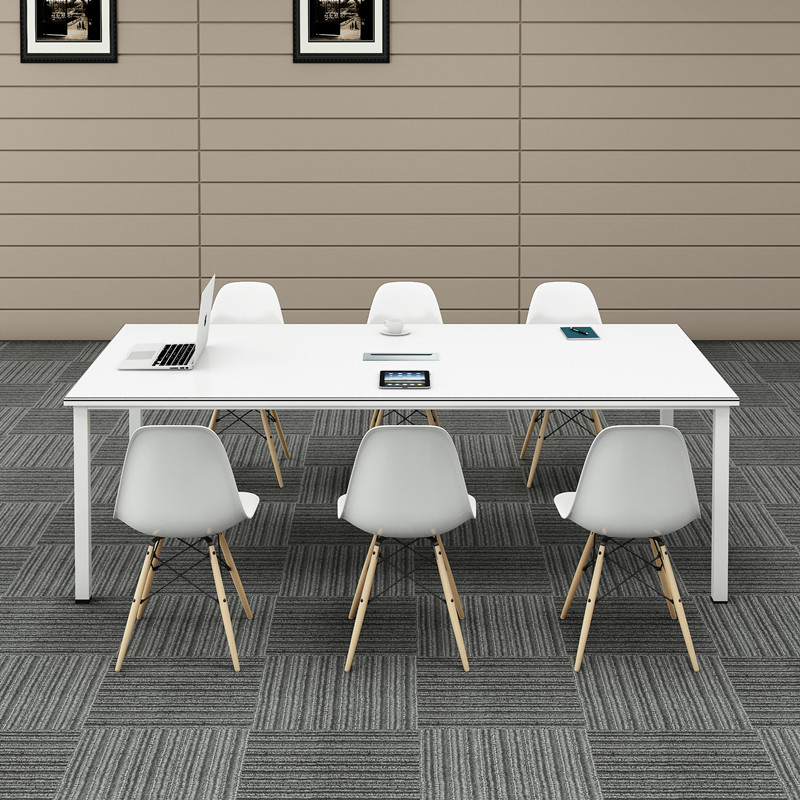 盎梓会议桌 长条洽谈桌椅简约钢架小型会议桌办公桌板式工作台员工桌