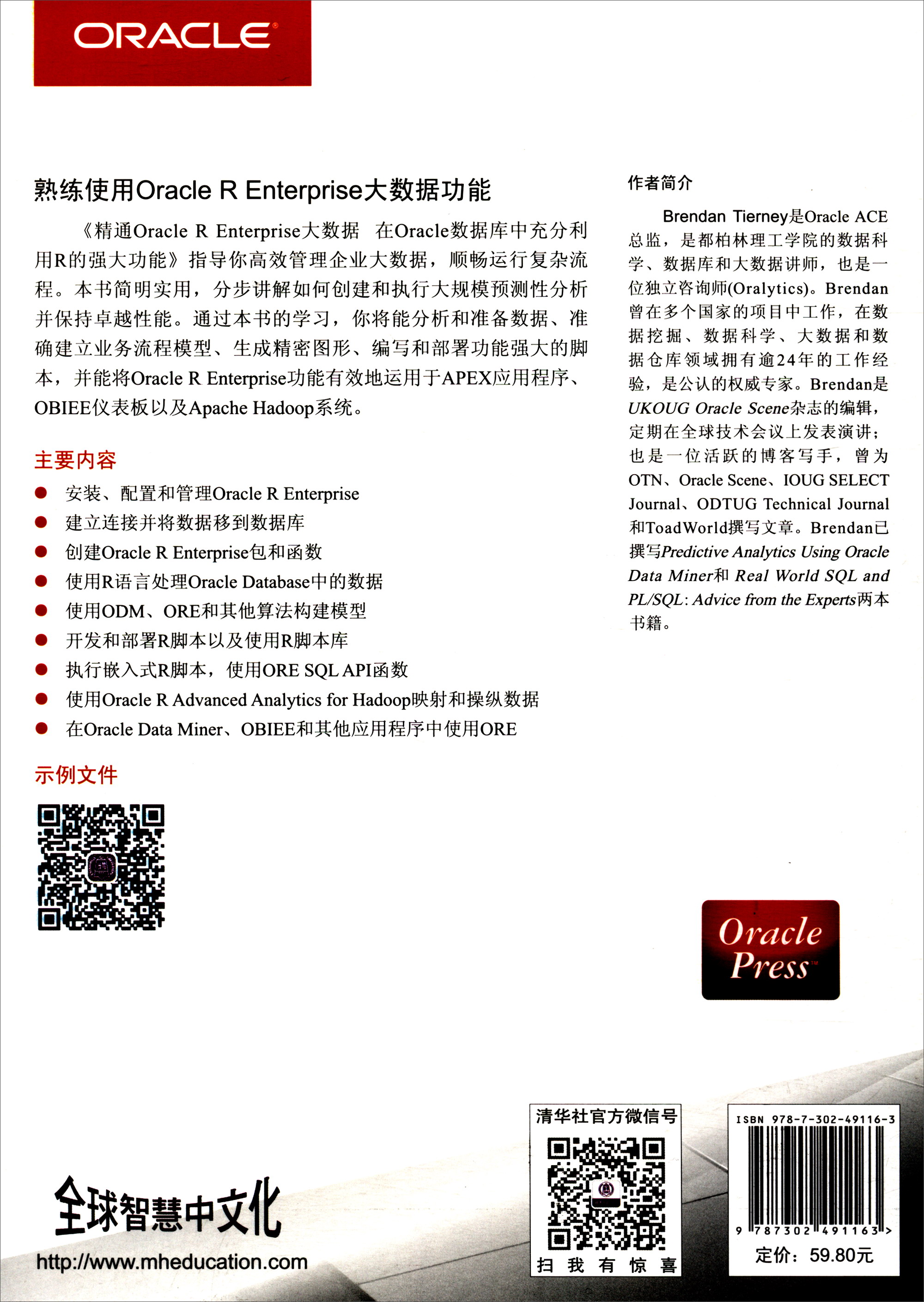 精通Oracle R Enterprise大数据 在Oracle数据库中充分利用R的强大功能详情图