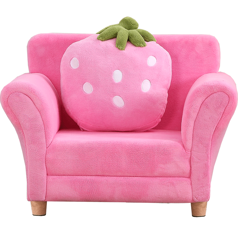 dgbaobei儿童沙发 可爱布艺草莓沙发 带抱枕幼儿园宝宝单人小沙发 幼教用品 粉红色单人草莓沙发