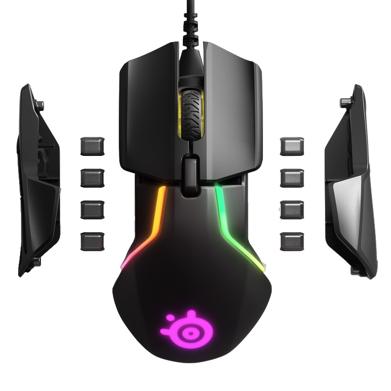 赛睿（SteelSeries）Rival 600鼠标 有线鼠标 人体工程学 RGB灯效 人体工程学鼠标 可配重 黑色