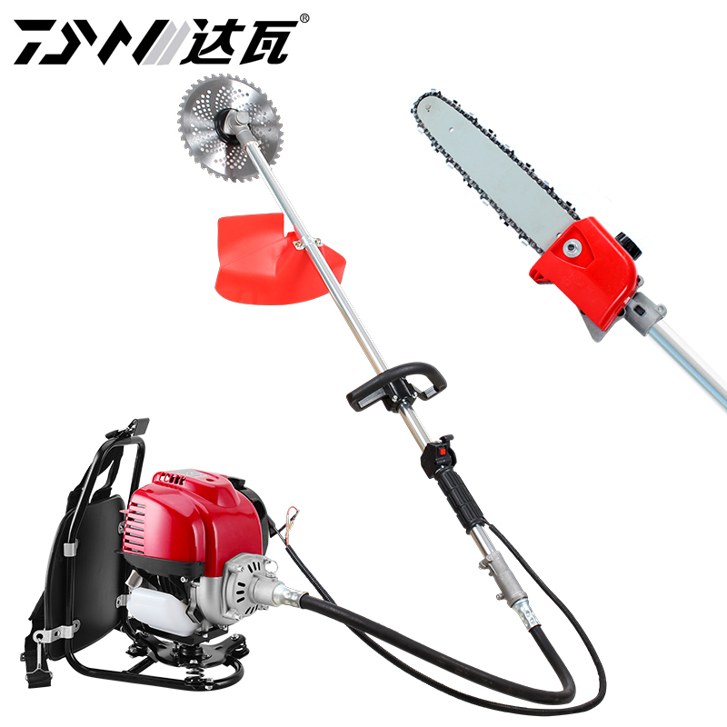 达瓦 割草机汽油机背负式小型多功能家用打草机锄草机四冲程割灌机田园工具草坪机耕田松土锄草神器 140背负式二合一（割草+高枝锯