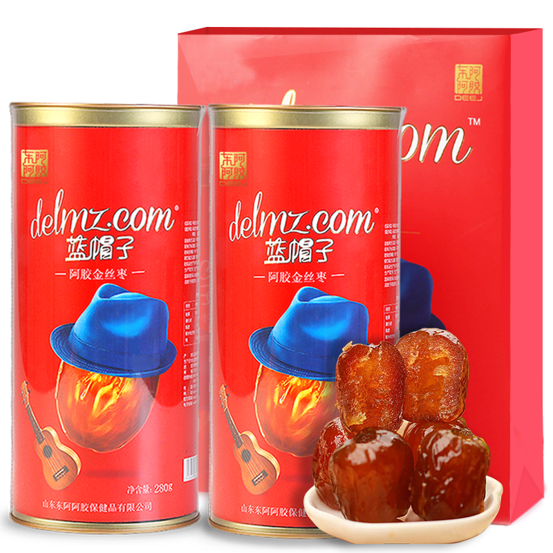 阿胶枣 即食无核金丝枣 蜜饯红枣干果 送亲友伴手礼品营养 蓝帽子阿胶