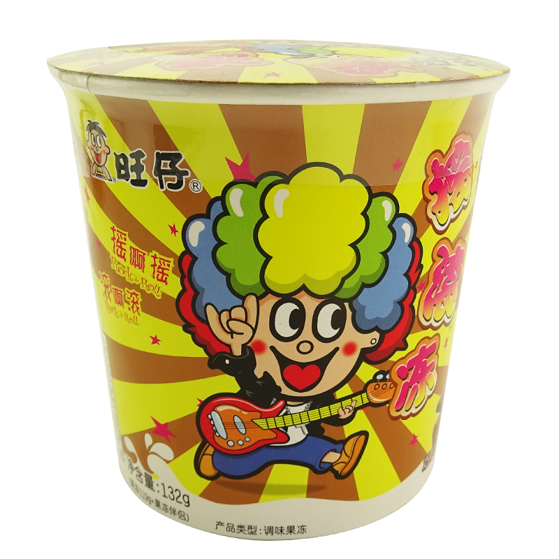 旺旺 旺仔摇滚果冻 132g 盒装 粘粉摇摇抹茶水果味果冻布丁 (巧克力味