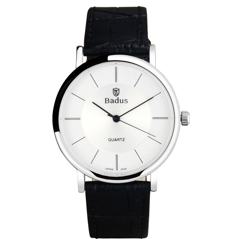 佰镀时(badus)手表男士 简约时尚商务男表 休闲情侣对表 经典皮带石英