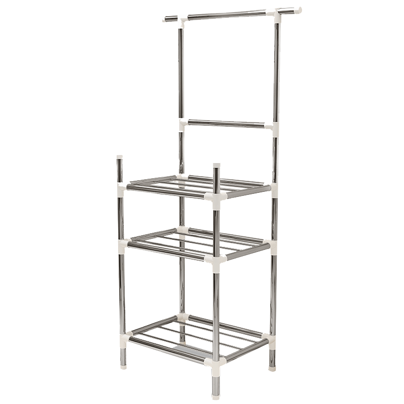 索尔诺 脸盆架浴室置物架 洗手间层架加粗客厅毛巾架卫生间浴室阳台储物收纳架落地置物架 Z689置物架【宽45cm*高136cm]