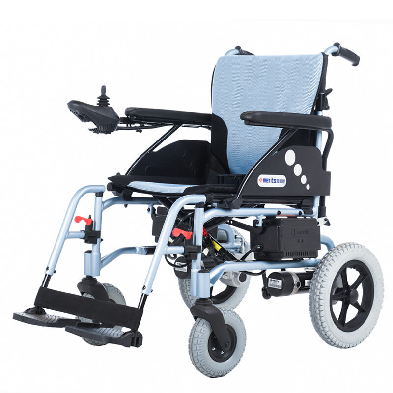 台湾美利驰(merits) p103 电动轮椅车 轻便可折叠 老人残疾人老年人铝
