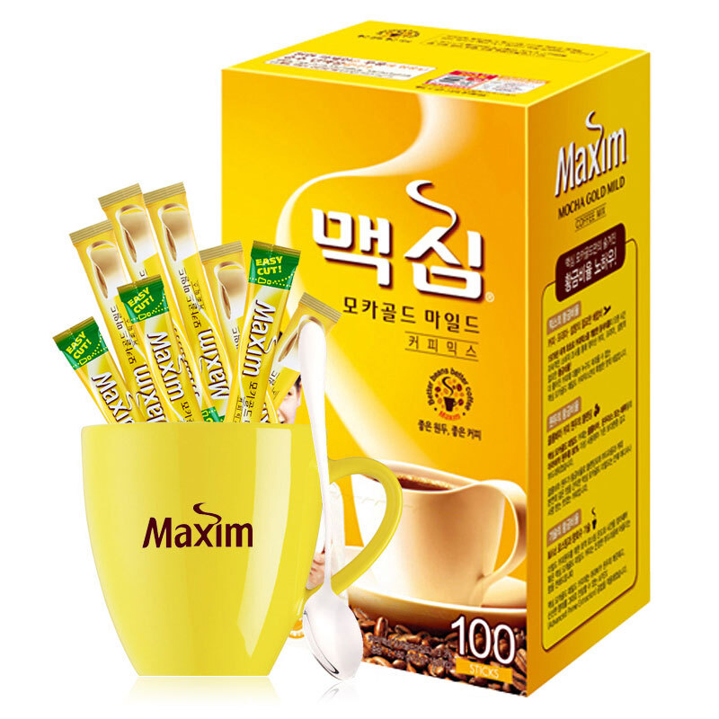 麦馨 maxim麦馨摩卡韩国原装进口办公室速溶咖啡三合一100条袋冲饮好喝的咖啡