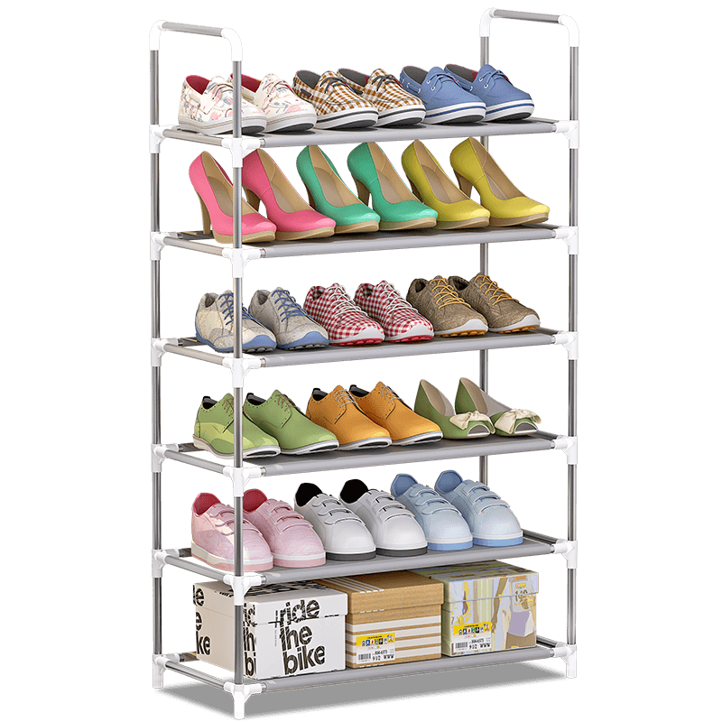 亚思特 简易鞋架鞋柜防锈多层钢管收纳架多层储物层架宿舍寝室家用门口 银灰色【长60宽30高108cm】