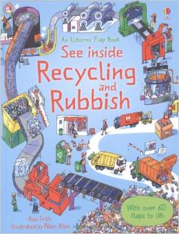 See inside recycling and rubbish