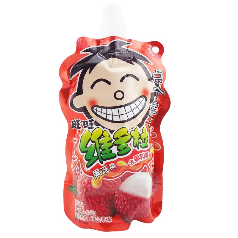 旺旺维多粒果冻爽 150g 袋装 果味果冻果粒儿童可吸吸冻休闲零食品