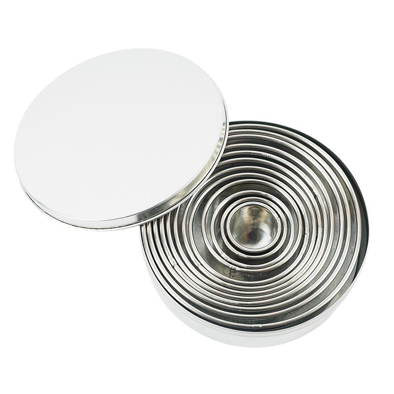 美涤（MEIDI） 不锈钢切模 烘焙工具慕斯圈圆形不粘饼干切模不锈钢模具 圆形(12件套)