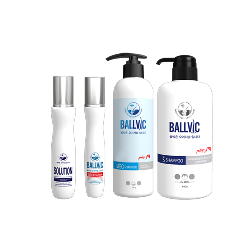BALLVIC 男士控油洗发套装 四件套（洗发水+SEBO洗发水+营养水*2）洗发露修护滋养 博碧