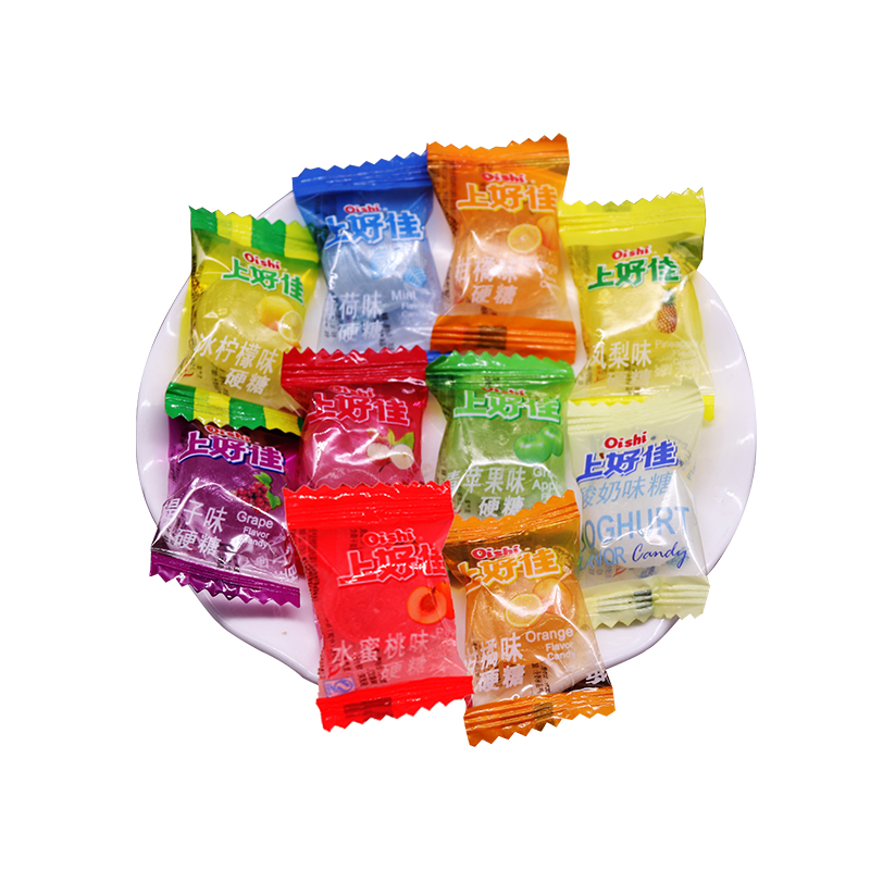 上好佳硬糖什锦果味糖果提子味苹果酸奶柠檬 荔枝混合口味散称250g