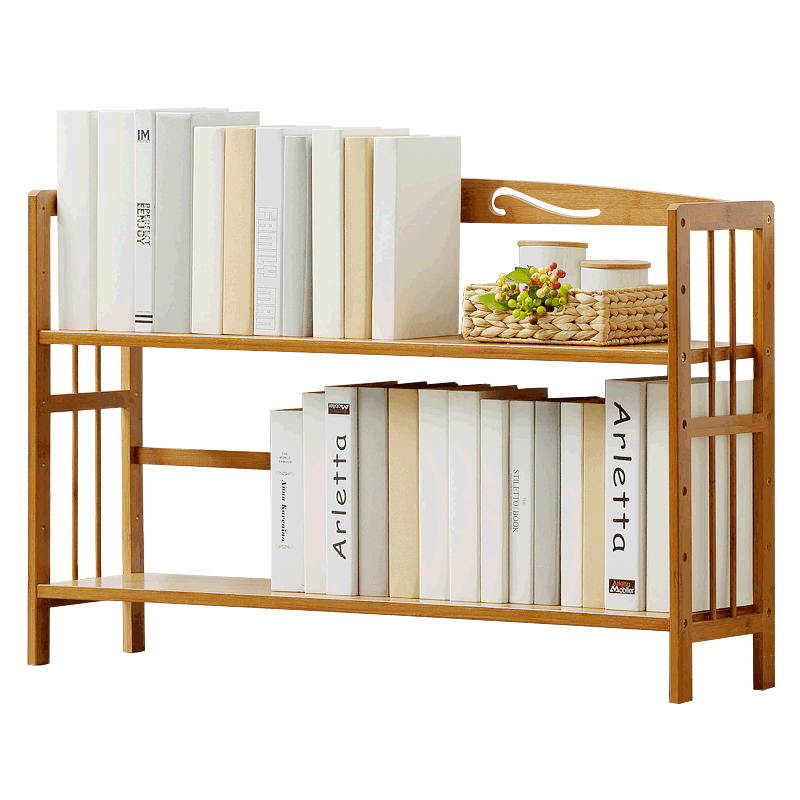 木马人 简易实木桌面书架多层落地小书架组合书柜层架置物架厨房储物收纳架展示架书房花架绘本架 70cm宽